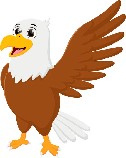 Ilustración Vectorial Águila Dibujos Animados Aislada Sobre Fondo Blanco — Vector de stock