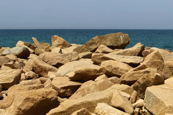 Stones Shores Mediterranean Sea Northern Israel Beach Nahariya — Stock Photo, Image