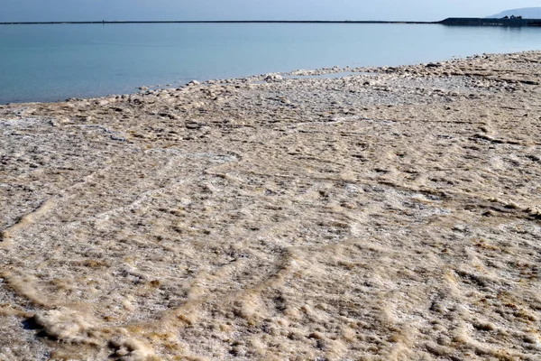 Las Orillas Del Mar Muerto Desierto Judea Frontera Entre Israel — Foto de Stock