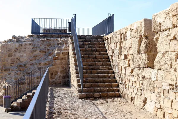 Mury Starożytnego Miasta Akko Nad Morzem Śródziemnym Północnym Izraelu — Zdjęcie stockowe
