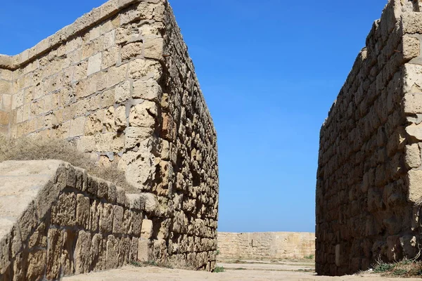 Kuzey Srail Deki Akdeniz Üzerindeki Antik Akko Kentinin Duvarları — Stok fotoğraf