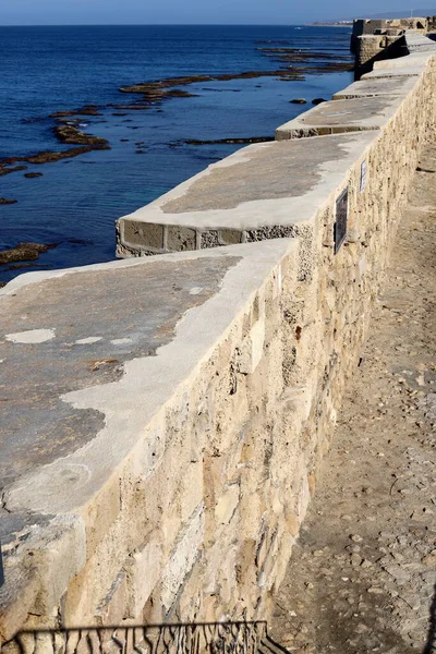 Стіни Стародавнього Міста Акко Узбережжі Середземного Моря Півночі Ізраїлю — стокове фото