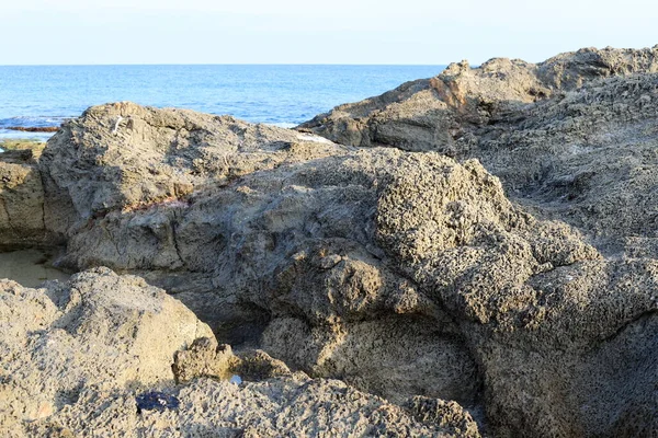 High Cliffs Stones Shores Mediterranean Sea North State Israel — Stock Photo, Image