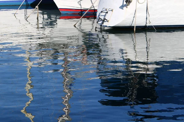 Boats Yachts Dock Seaport Tel Aviv Mediterranean Sea Israel — стокове фото