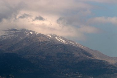 Snow and fog on Mount Hermon in northern Israel. Hermon is Israel's highest mountain and the only place where you can practice winter sports. 