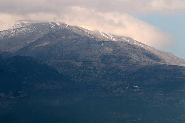 Snow Fog Mount Hermon Northern Israel Hermon Israel Highest Mountain — Foto de Stock