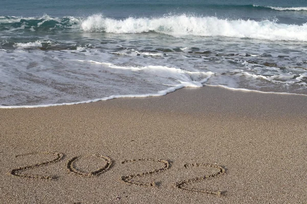 Sandy Beach Mediterranean Sea Northern Israel Hot Summer Israel — Stock Photo, Image