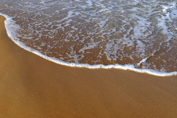 Praia Areia Mar Mediterrâneo Norte Israel Verão Quente Israel — Fotografia de Stock