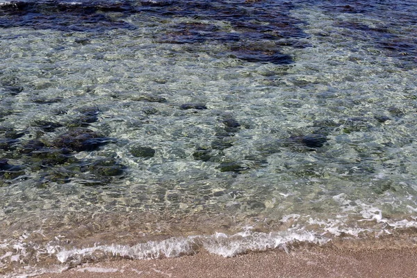 Cor Água Salgada Mar Águas Rasas Mar Mediterrâneo Fundo Abstrato — Fotografia de Stock