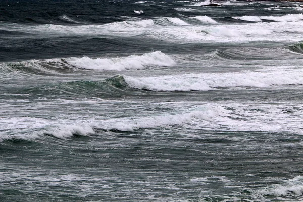 Die Farbe Des Salzigen Meerwassers Flachen Gewässern Mittelmeer Abstrakter Hintergrund — Stockfoto