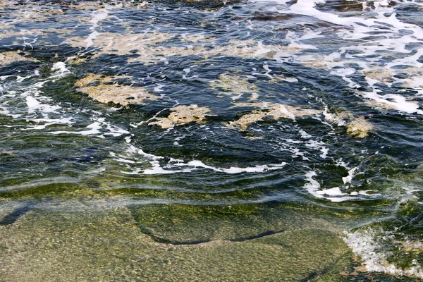 Kleur Van Zout Zeewater Ondiep Water Middellandse Zee Abstract Achtergrond — Stockfoto