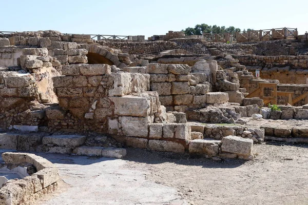 Ancien Amphithéâtre Plafonds Voûtés Centres Commerciaux Dans Parc National Césarée — Photo