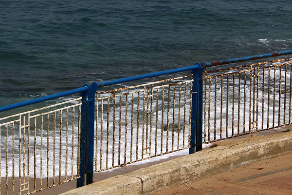 Zaunhecke Ufer Mit Blick Auf Das Mittelmeer — Stockfoto