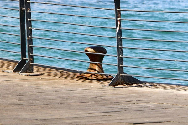 Amarre Orilla Del Mar Para Amarre Barcos Yates — Foto de Stock