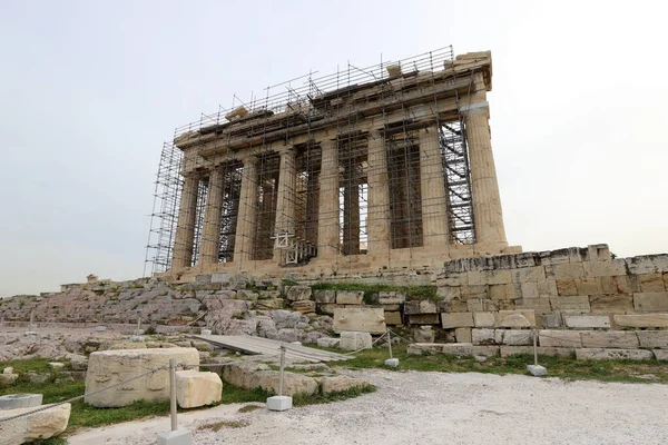 Ruinerna Den Antika Akropolis Staden Aten Huvudstad Grekland — Stockfoto
