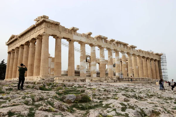 Les Ruines Ancienne Acropole Dans Ville Athènes Capitale Grèce — Photo