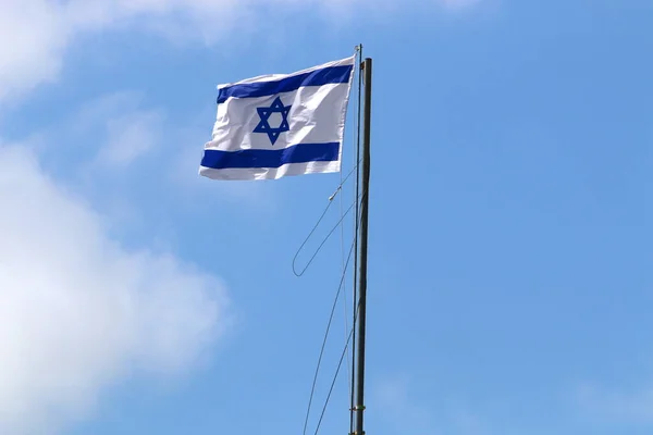 Israeli Blue White Flag Star David — Foto de Stock