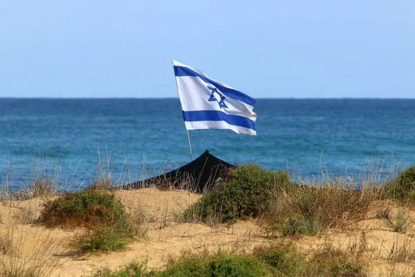 Israeli Blue White Flag Star David — Foto de Stock