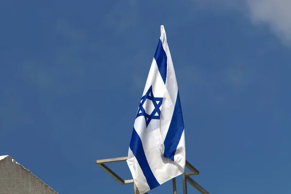 Israeli Blue White Flag Star David — Photo
