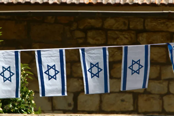 Israeli Blue White Flag Star David —  Fotos de Stock