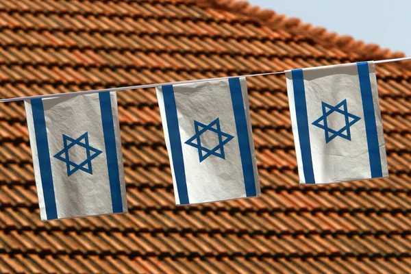 Bandeira Azul Branca Israelense Com Estrela David — Fotografia de Stock