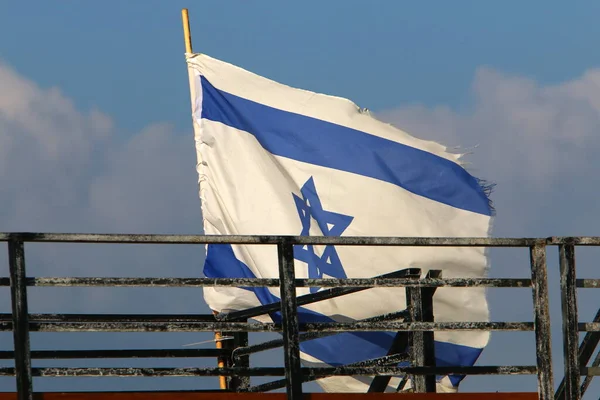 Israeli Blue White Flag Star David — Foto de Stock