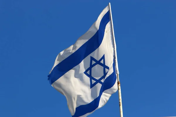 Israelische Blau Weiße Flagge Mit Davidstern — Stockfoto