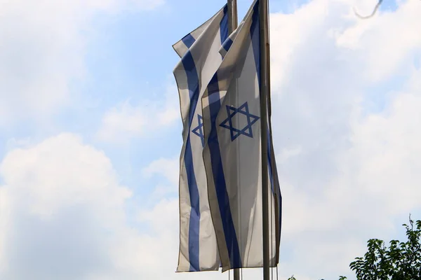 Israeli Blue White Flag Star David — Foto de Stock