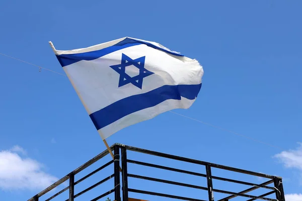 Israeli Blue White Flag Star David — Foto de Stock