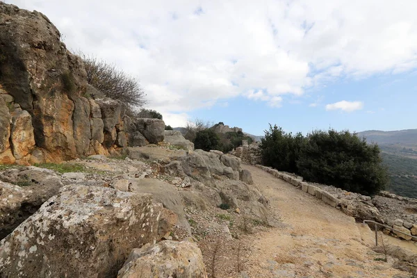 Landscape Mountains Northern Israel Spring Bloom Golan Heights — стокове фото