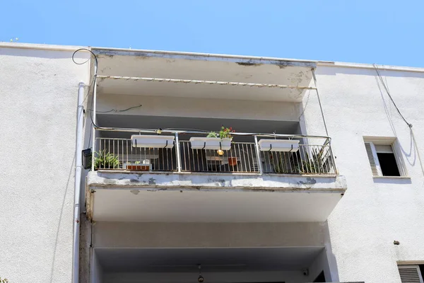 Балкон Архітектурна Деталь Будівництва Житла Ізраїлі — стокове фото