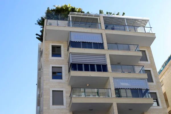 Srail Deki Konut Inşaatının Mimari Bir Detayı Olarak Balkon — Stok fotoğraf