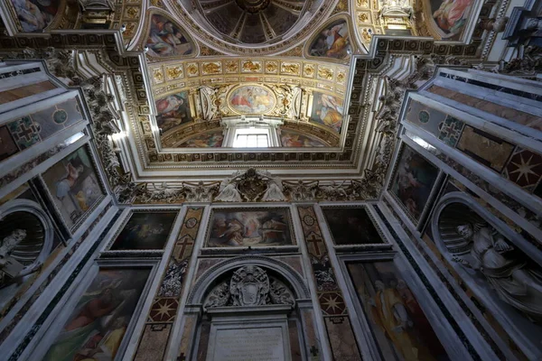 Golden Decorations Walls Domes Churches Capital Italy Eternal City Rome — стокове фото