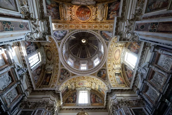 Golden Decorations Walls Domes Churches Capital Italy Eternal City Rome — 스톡 사진
