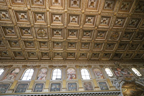 Golden Decorations Walls Domes Churches Capital Italy Eternal City Rome — 스톡 사진