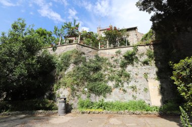 TIVOLI, ITALY, 09 . - 05. 2022: Villa d 'Este, Tivoli' de, Roma yakınlarında. Muhteşem Rönesans Sarayı. 