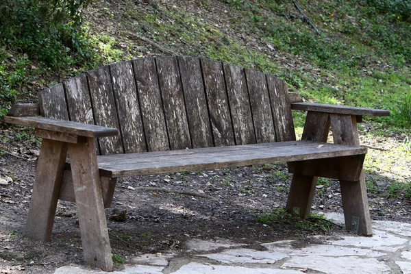 Banc Dans Parc Urbain Sur Côte Méditerranéenne — Photo