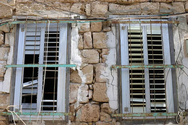 Pequena Janela Detalhe Arquitetônico Construção Edifícios Residenciais Israel — Fotografia de Stock