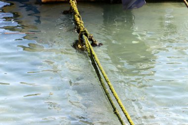 Akdeniz kıyısındaki limanda halat ve yatları bağlamak için. 