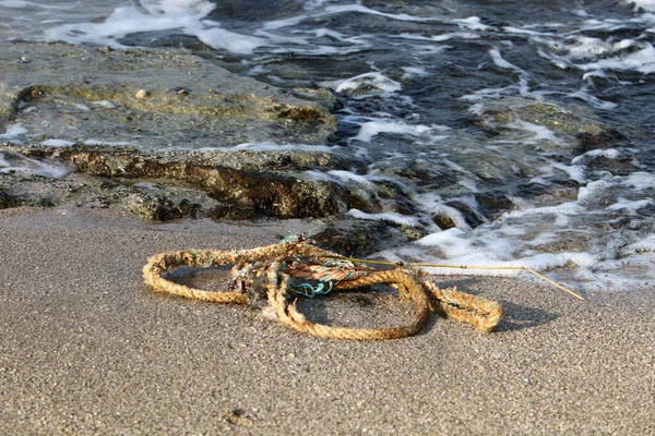 Cuerda Puerto Costa Mediterránea Para Amarre Embarcaciones Yates — Foto de Stock