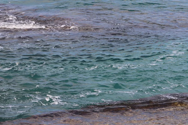 Kleur Van Zeewater Voor Kust Van Middellandse Zee — Stockfoto