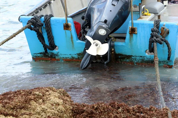 Hélice Barco Motor Close — Fotografia de Stock