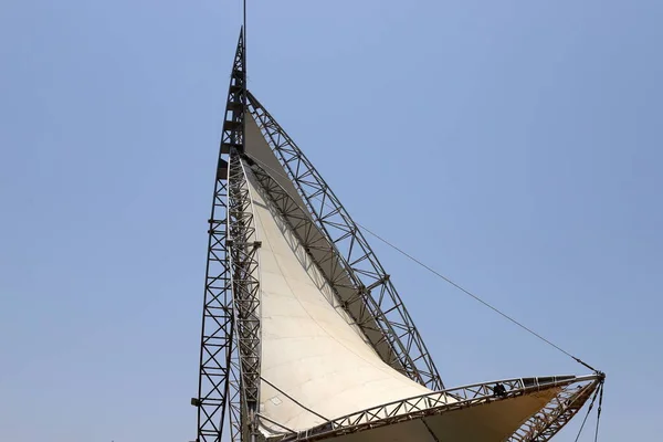 June 2022 High Sail Installed Embankment City Nahariya Northern Israel — ストック写真