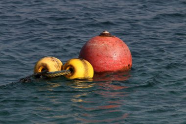 A rope with floats on the city beach enclosing safe swimming areas. 