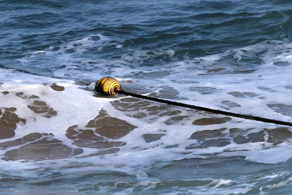 Rope Floats City Beach Enclosing Safe Swimming Areas — Stock Photo, Image