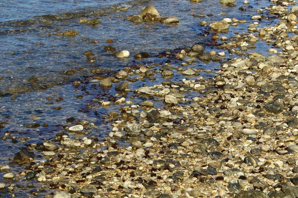 Large Stones Shore Mediterranean Sea — Foto de Stock
