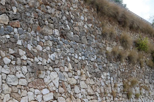 Pared Alta Piedra Hormigón — Foto de Stock