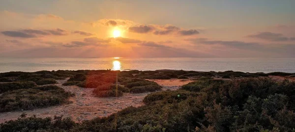 Belo Pôr Sol Sobre Mar — Fotografia de Stock