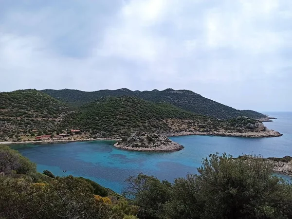 Hermoso Paisaje Del Mar Mediterráneo Verano Vista Isla Rocosa Costa — Foto de Stock