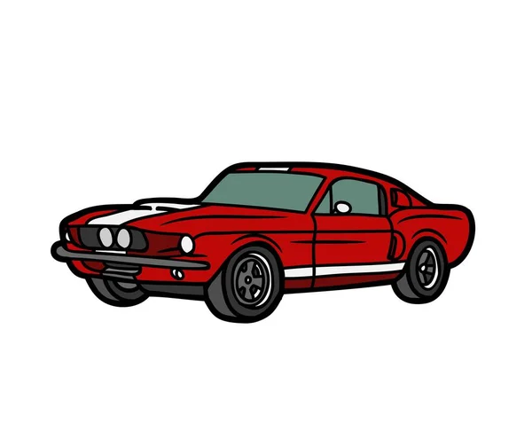 Mooi Geestig Auto Illustratie Logo Ontwerp Pictogram Tekenen Sportauto Vervoer — Stockfoto